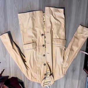 Beige leather trench coat style banana republic unworn new with tags